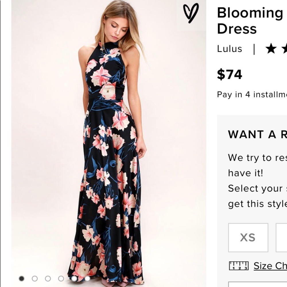 NWT Lulu’s floral print halter maxi dress